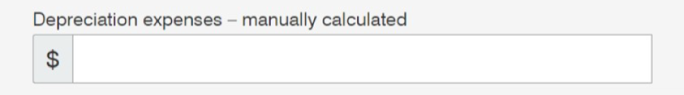 The Depreciation expenses label of a tax return.